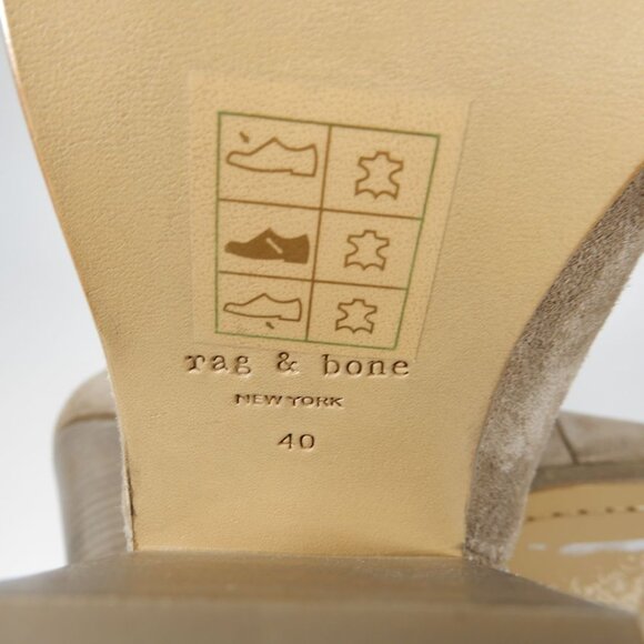 RAG & BONE Margot Ankle Boots Booties 40 9.5 10 Fringe Beige Suede Dual Zip NEW - Picture 10 of 12